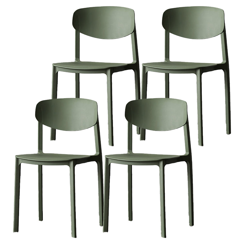 Plastic Contemporary Side Chair Open Back Indoor-Outdoor Chair