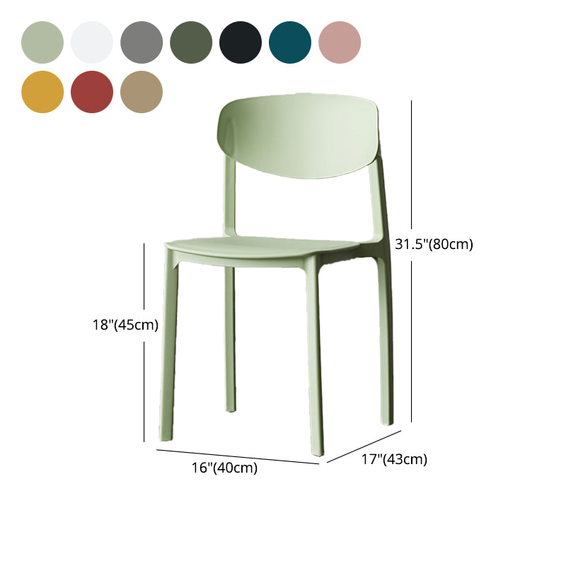 Plastic Contemporary Side Chair Open Back Indoor-Outdoor Chair