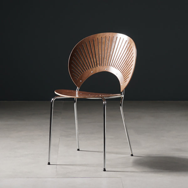 Wood Side Chair Contemporary Open Back Dining Chair for Indoor