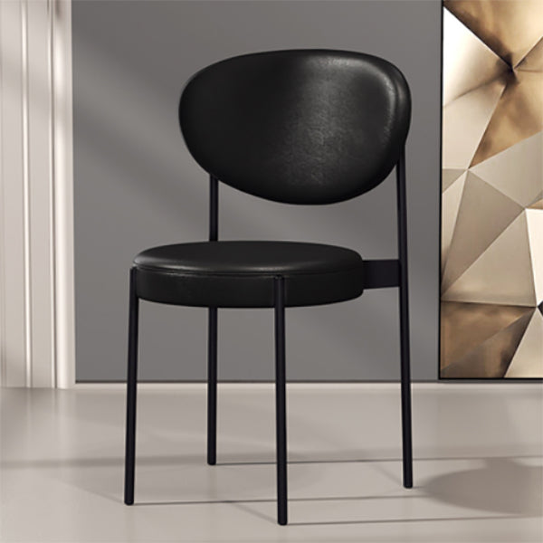 PU Leather Side Chair Modern Style Open Back Dining Side Chair for Indoor