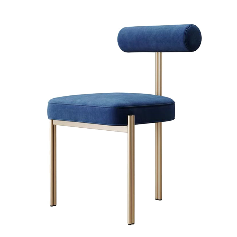 Glam Style Upholstered Dining Chair Open Back Dining Side Chair for Indoor