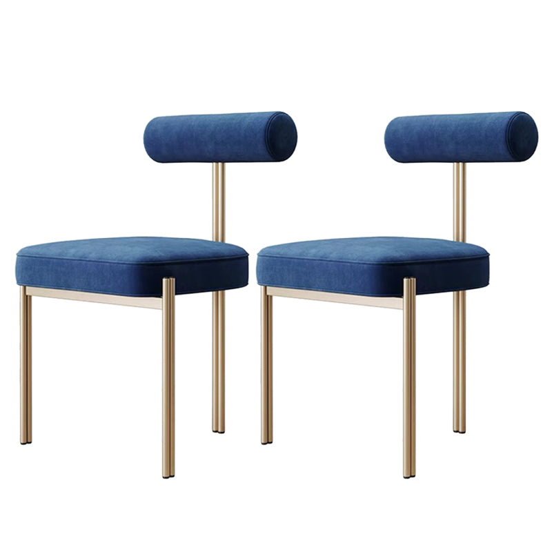 Glam Style Upholstered Dining Chair Open Back Dining Side Chair for Indoor