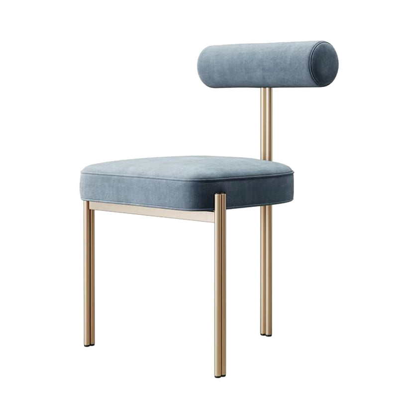 Glam Style Upholstered Dining Chair Open Back Dining Side Chair for Indoor