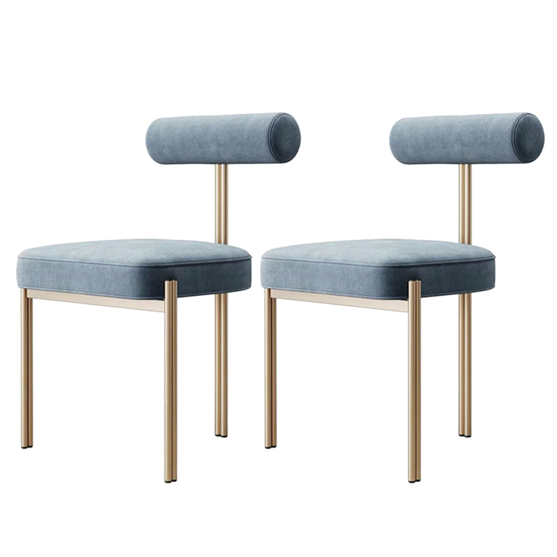Glam Style Upholstered Dining Chair Open Back Dining Side Chair for Indoor