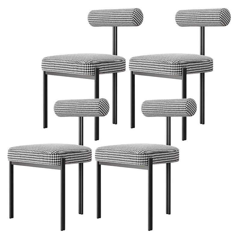 Glam Style Upholstered Dining Chair Open Back Dining Side Chair for Indoor