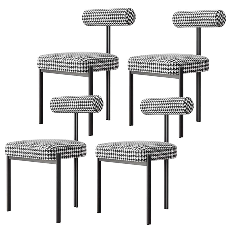 Glam Style Upholstered Dining Chair Open Back Dining Side Chair for Indoor