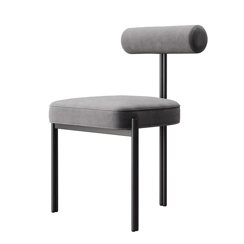 Glam Style Upholstered Dining Chair Open Back Dining Side Chair for Indoor