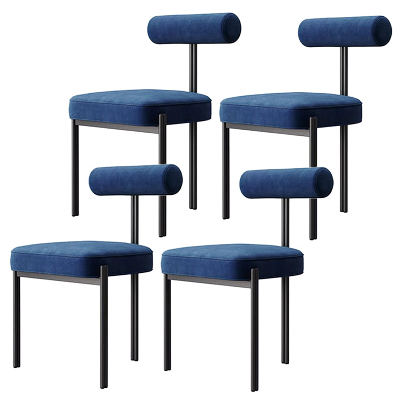 Glam Style Upholstered Dining Chair Open Back Dining Side Chair for Indoor