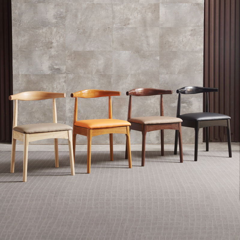 Glam Style Side Chair Wooden Open Back Indoor Dining Side Chair