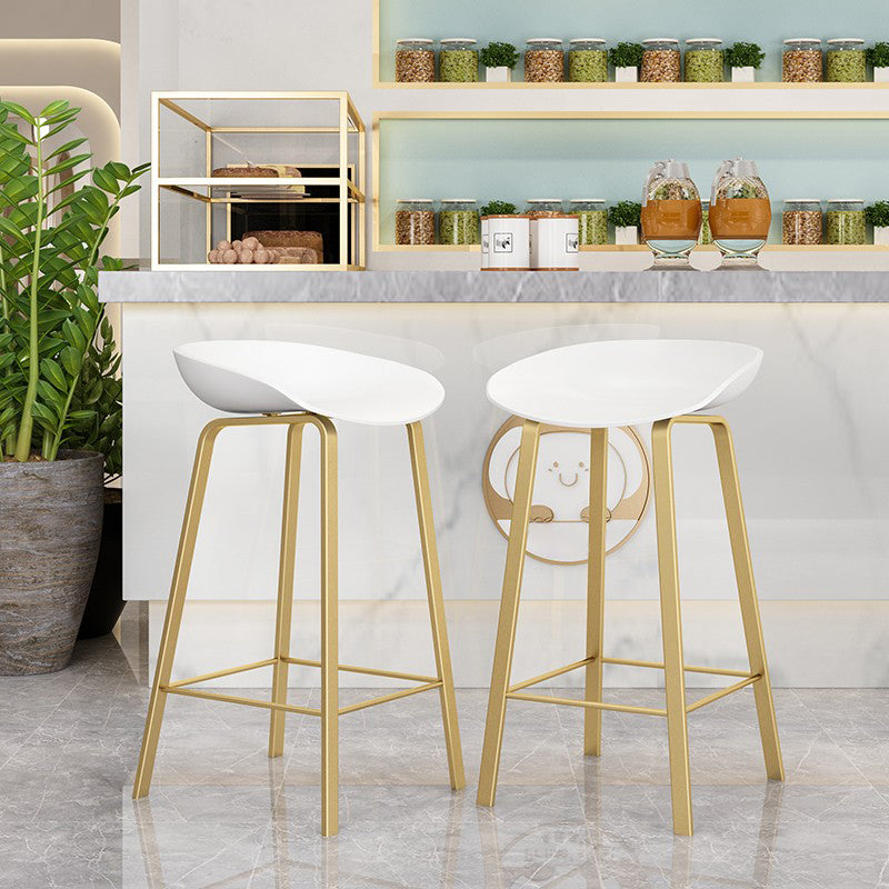Modern Armless Backrest Counter Stool Iron Cafe Bar Stool with Acrylic Seat