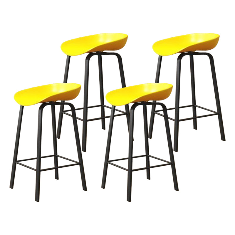 Modern Armless Backrest Counter Stool Iron Cafe Bar Stool with Acrylic Seat