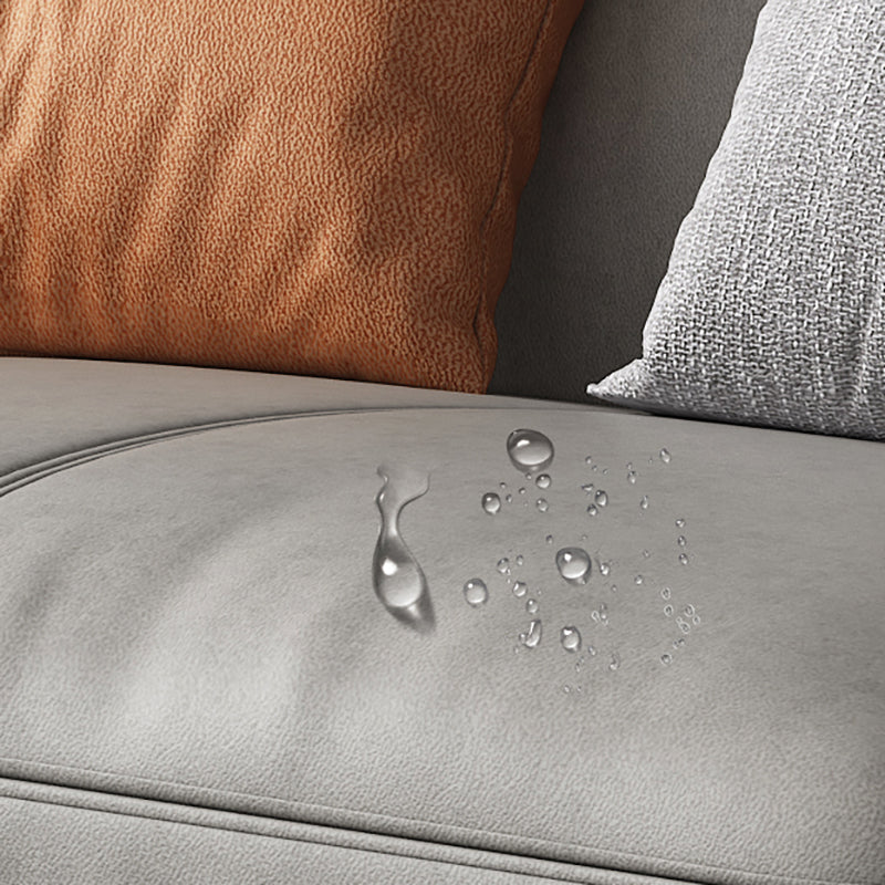 32" High Modern Faux Leather Tuxedo Arm Standard Sofa with Cushions for Apartment