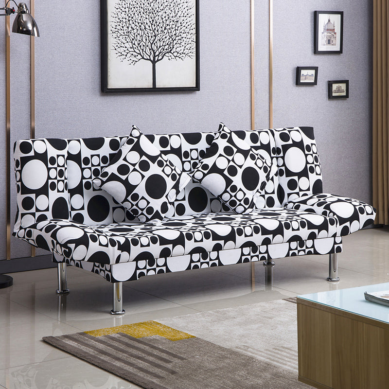 Silver Transitional Modern Tight Back Sofa Bed 29.53"High Armless Sofa Bed