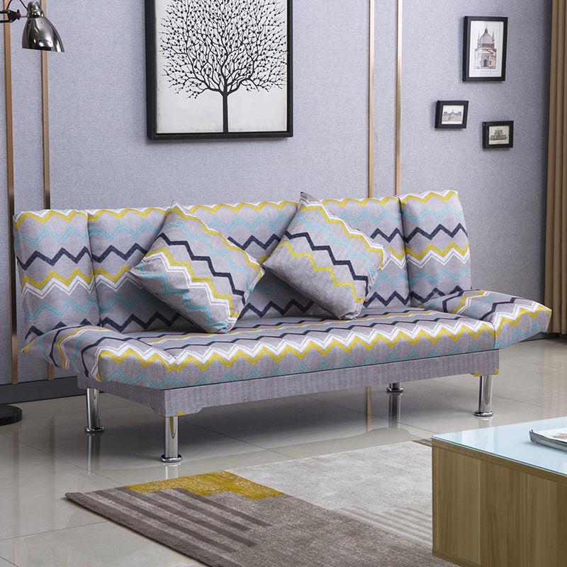 Silver Transitional Modern Tight Back Sofa Bed 29.53"High Armless Sofa Bed