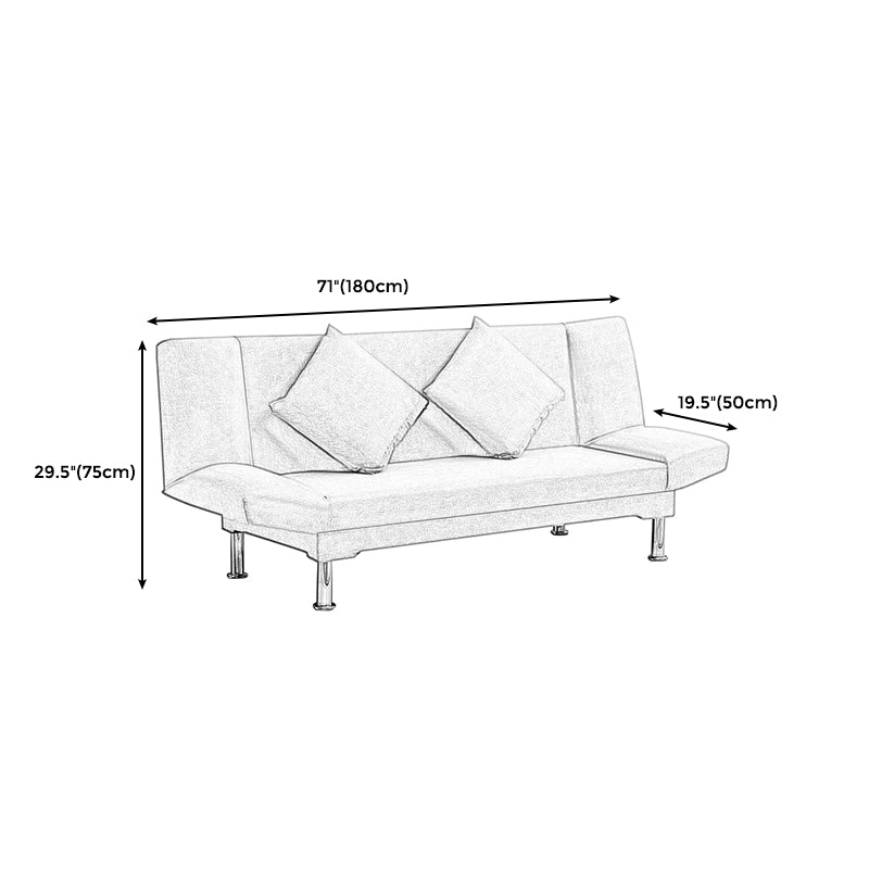Silver Transitional Modern Tight Back Sofa Bed 29.53"High Armless Sofa Bed