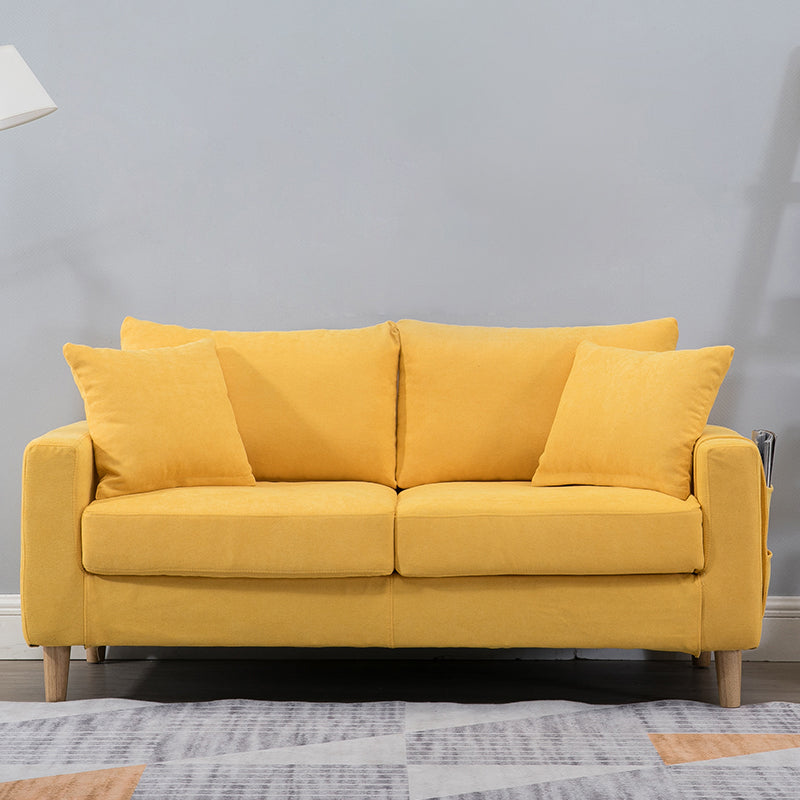 Beige Modern Farmhouse Cushions Standard Sofa 21.65"High Square Arm Sofa