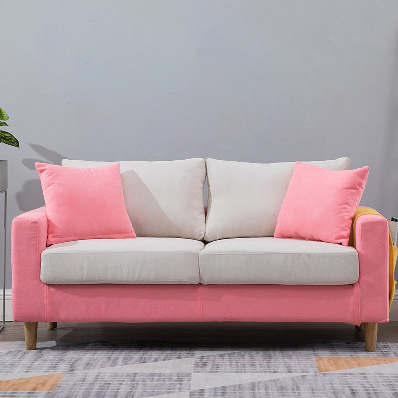Beige Modern Farmhouse Cushions Standard Sofa 21.65"High Square Arm Sofa