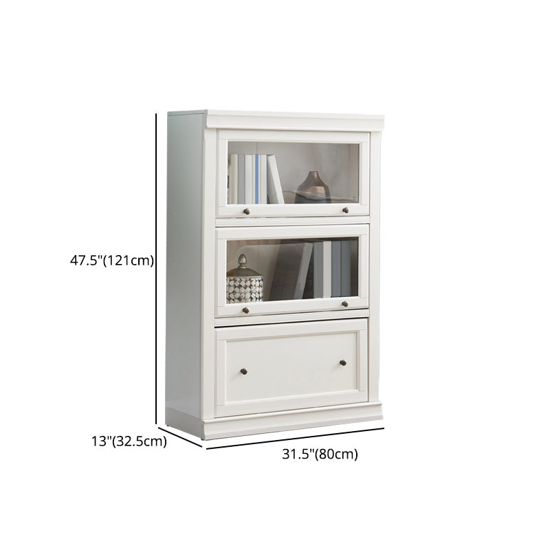 Contemporary Bookshelf With Doors Vertical Bookcase for Office Use