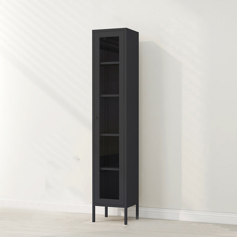 Metal Bookshelf Scandinavian Style Bookcase with Door for Office Home