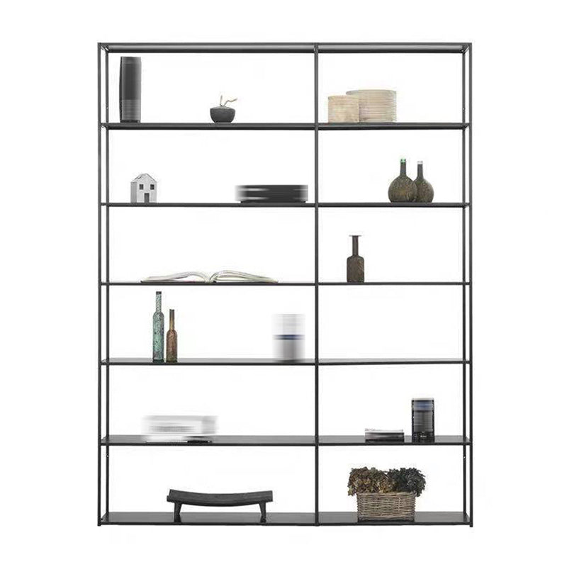 Open Back Bookshelf Contemporary Style Bookcase for Office Study Room