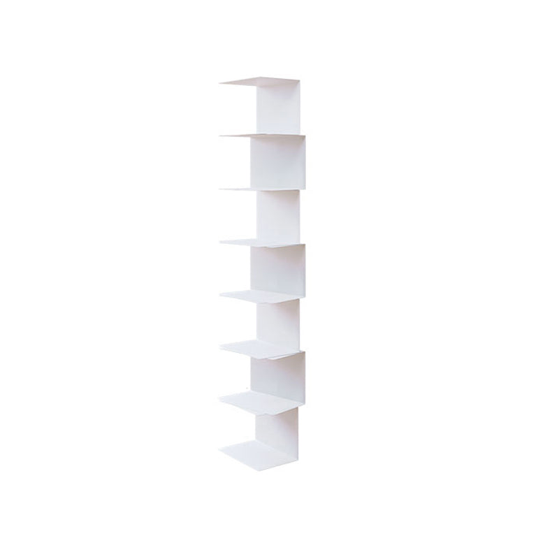 Contemporary Corner Bookshelf Closed Back Iron Vertical Bookcase