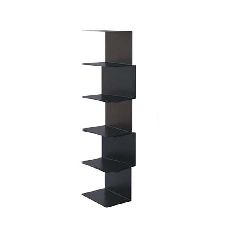 Contemporary Corner Bookshelf Closed Back Iron Vertical Bookcase