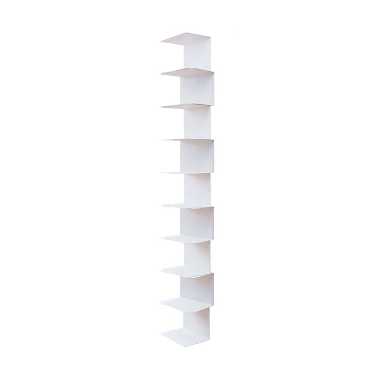 Contemporary Corner Bookshelf Closed Back Iron Vertical Bookcase