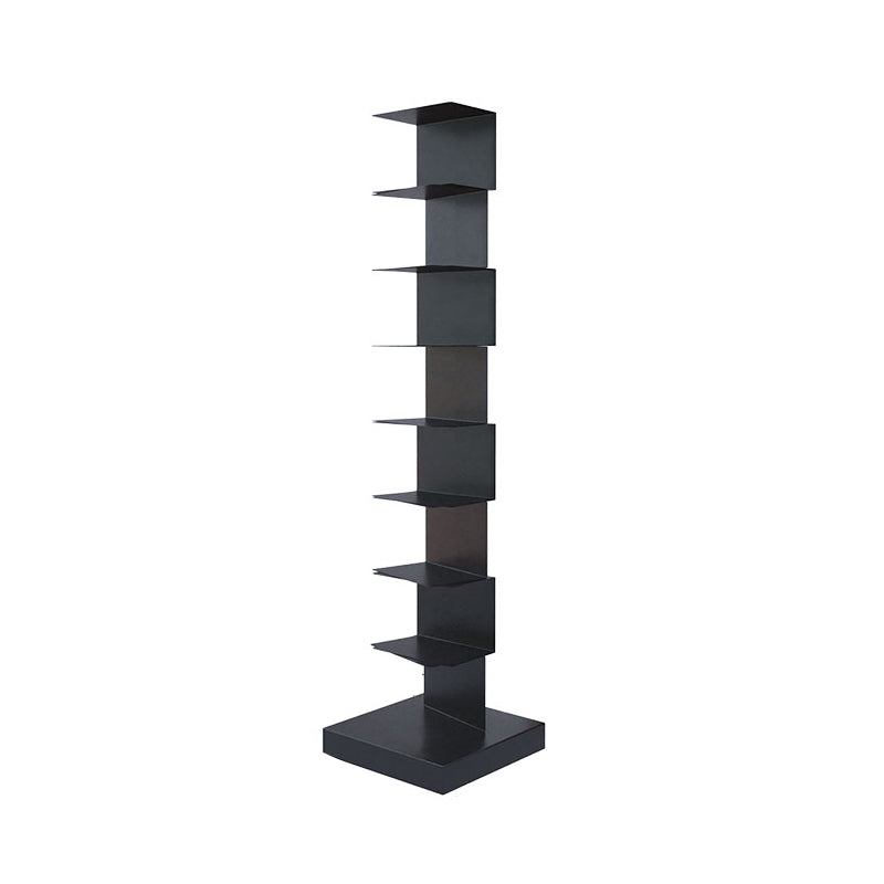 Contemporary Corner Bookshelf Closed Back Iron Vertical Bookcase
