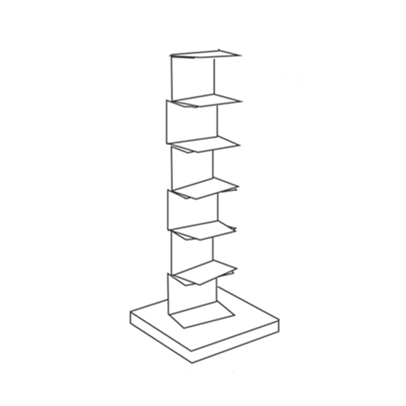 Contemporary Corner Bookshelf Closed Back Iron Vertical Bookcase