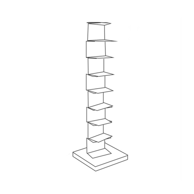 Contemporary Corner Bookshelf Closed Back Iron Vertical Bookcase