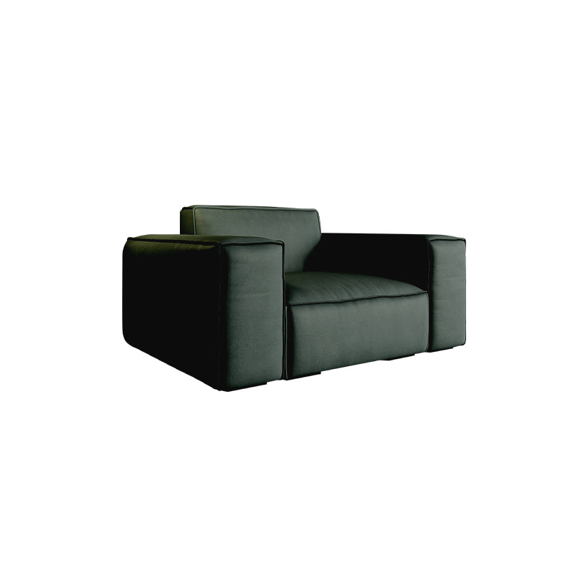 Emerald Green Genuine Leather Square Arm Sofa/Sectional with Wear-Resistant