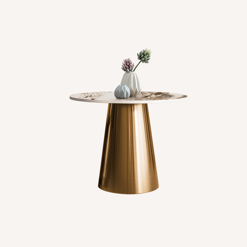 Mid-century Modern Cocktail Table Grey/gold Metal Round Coffee Table