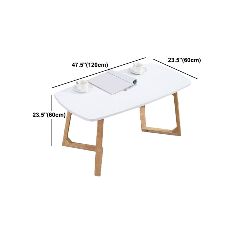 Sleigh-like Base Design Cocktail Table Wood/walnut/white Rubber Wood Coffee Table