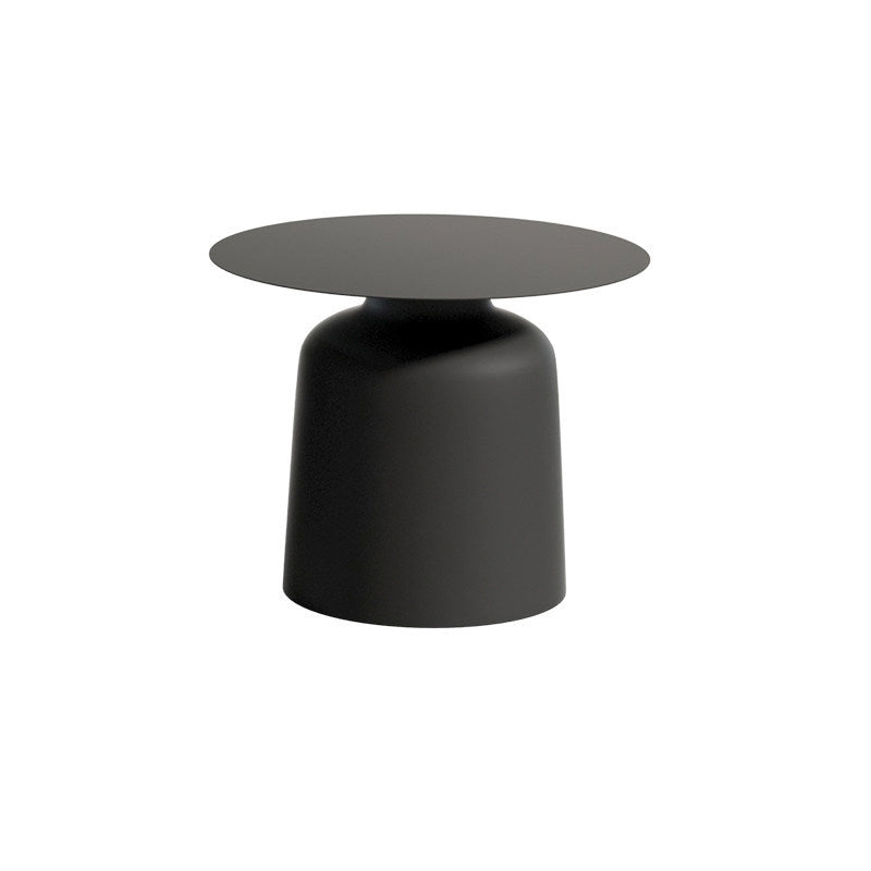 Pedestal Design Cocktail Table White/black Iron Round Coffee Table