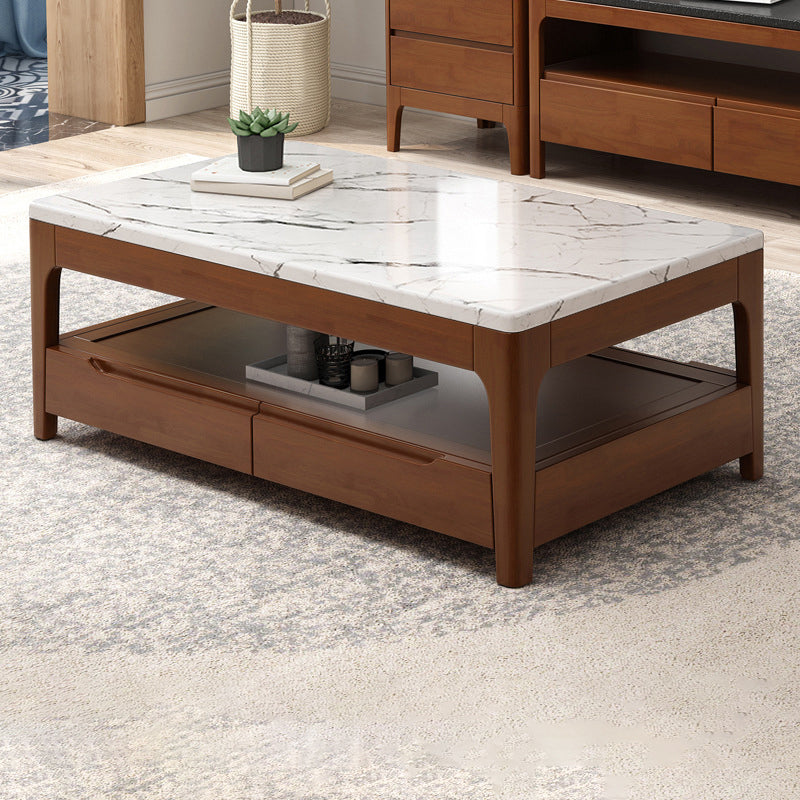 4 Legs Rectangular Coffee Table Made of Solid Wood/black/walnut/white Cocktail Table