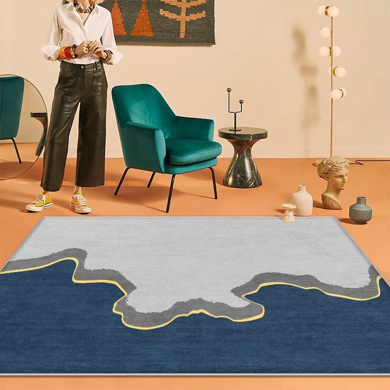 Beige Modern Rug Polyester Circle Pattern Rug Washable Rug for Home Decor