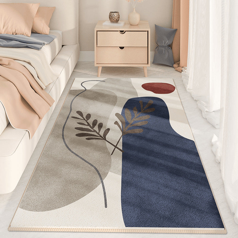 Beige Modern Rug Polyester Color Piece Rug Stain Resistant Indoor Rug for Home Decor