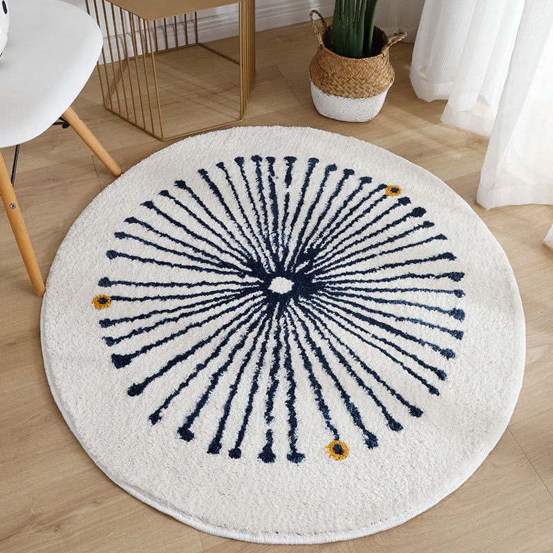 Sapphire Blue Modern Carpet Polyester Graphic Carpet Washable Carpet for Home Decor