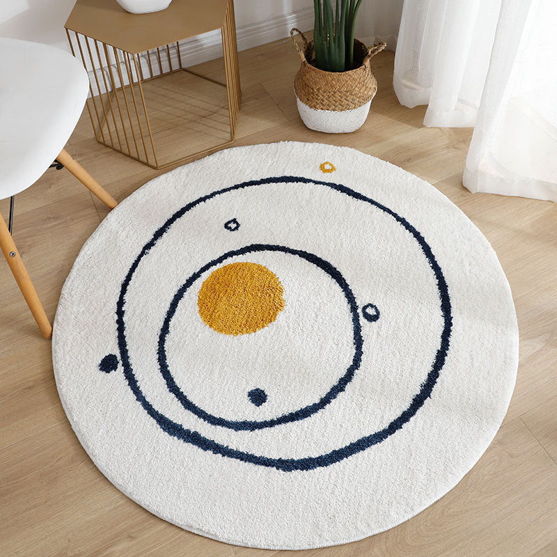 Sapphire Blue Modern Carpet Polyester Graphic Carpet Washable Carpet for Home Decor