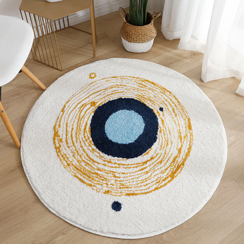 Sapphire Blue Modern Carpet Polyester Graphic Carpet Washable Carpet for Home Decor