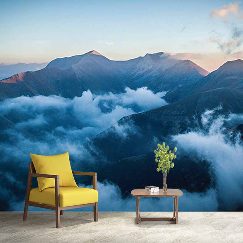 Modern Photography Mural Wallpaper Mountain Range Indoor Wall Mural