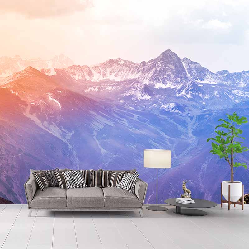 Photography Environment Friendly Mural Wallpaper Mountain Range Living Room Wall Mural