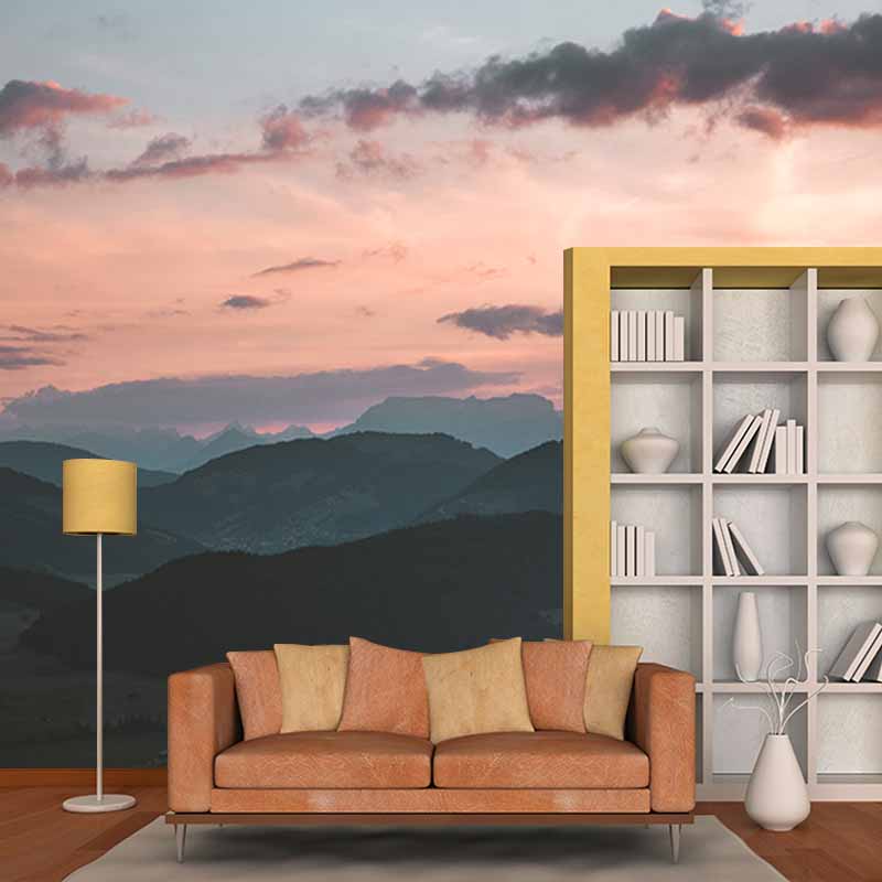 Photography Environment Friendly Mural Wallpaper Mountain Range Living Room Wall Mural