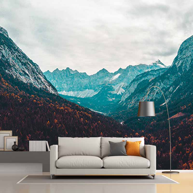 Photography Environment Friendly Mural Wallpaper Mountain Range Living Room Wall Mural