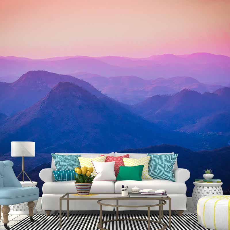 Photography Environment Friendly Mural Wallpaper Mountain Range Living Room Wall Mural