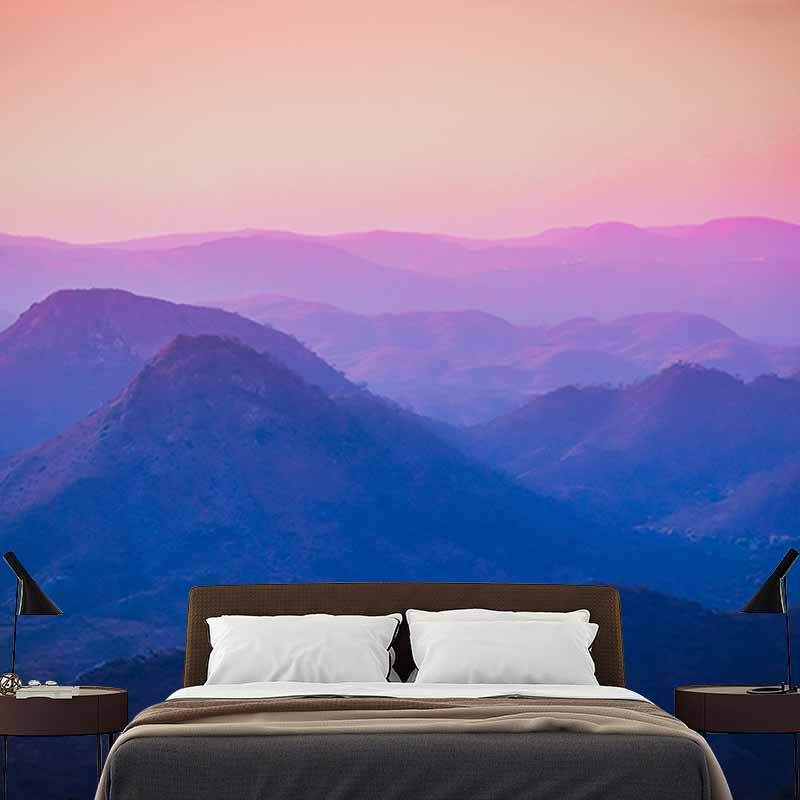 Photography Environment Friendly Mural Wallpaper Mountain Range Living Room Wall Mural
