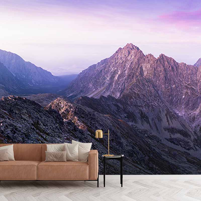 Photography Stain Resistant Wallpaper Mountain Range Living Room Wall Mural