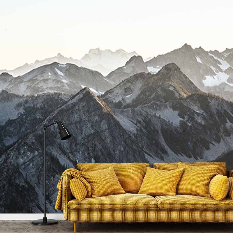 Photography Stain Resistant Wallpaper Mountain Range Living Room Wall Mural