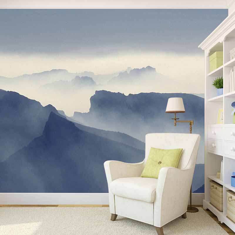 Modern Style Photography Wall Mural Wallpaper Mountain Range Bedroom Wall Mural