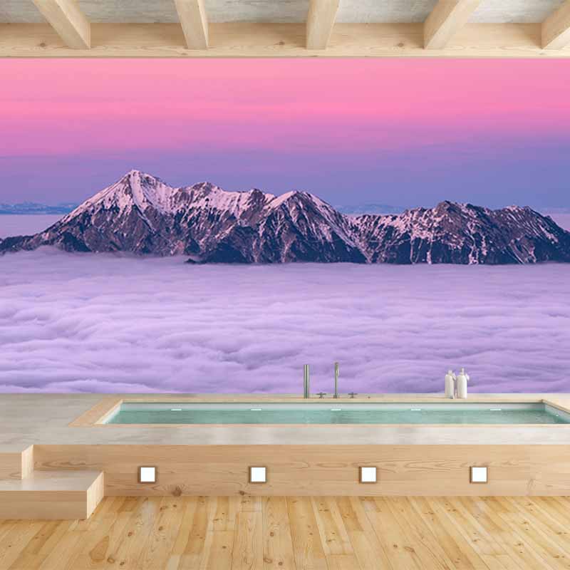Photography Environment Friendly Mural Wallpaper Mountain Range Indoor Wall Mural